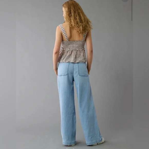 American Eagle Faded Black Dreamy Drape Cozy Low-Rise Baggy Wide Leg NWT Size XL - Picture 7 of 7